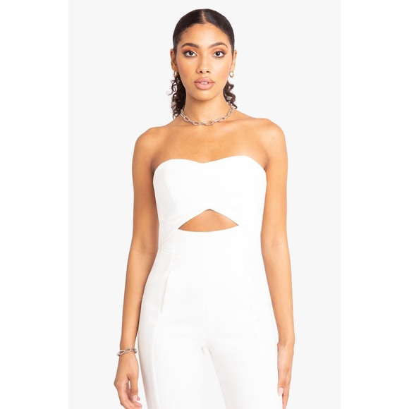 Black Halo Jada Jumpsuit White Porcelain Women’s 12 - Picture 4 of 11